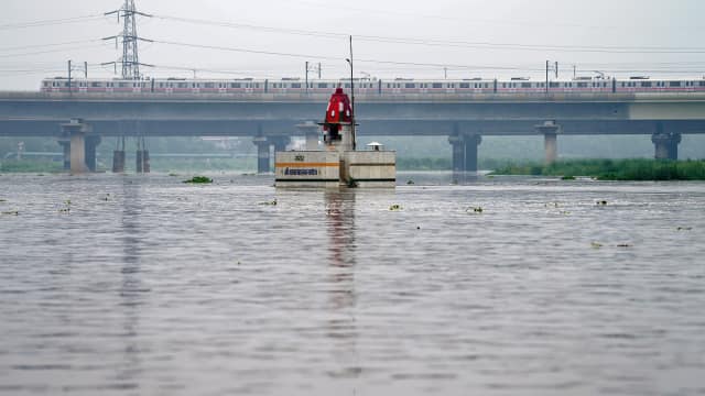 new delhi delhi metro train passes above yamuna river after heavy monsoon rains in new delhi mond 1688973879