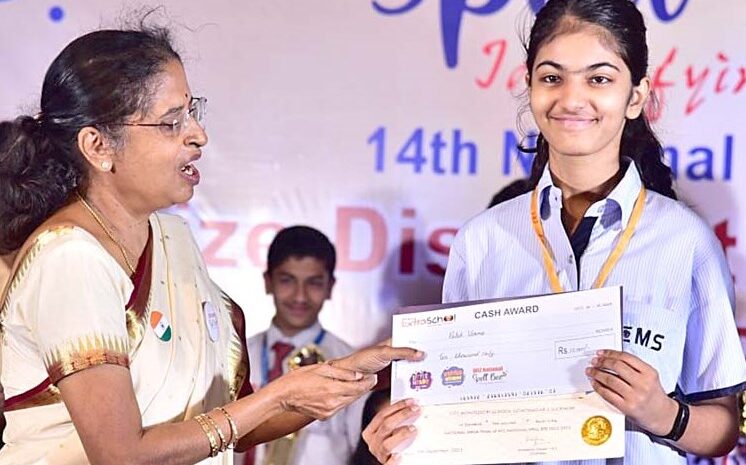  स्पेलिंग प्रतियोगिता में सी.एम.एस. छात्रा  पलक वर्मा को राष्ट्रीय स्तर पर प्रथम रैंक