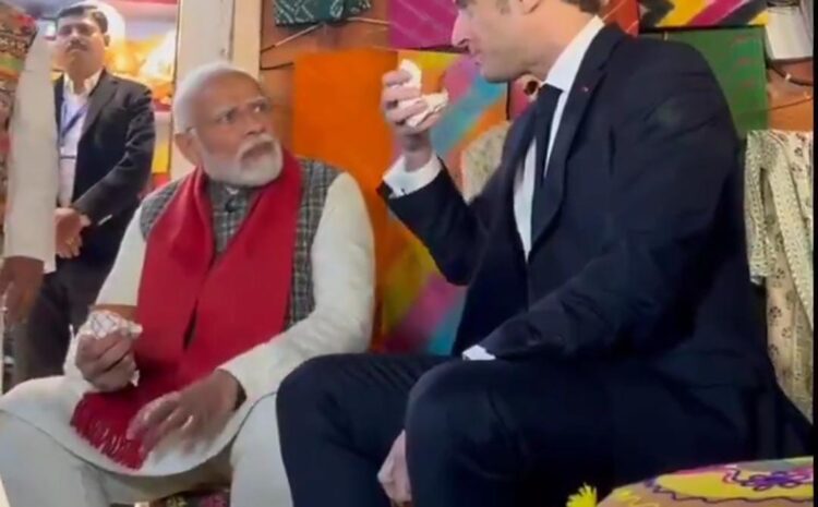  फ्रांस के राष्ट्रपति इमैनुएल मैक्रों ने पीएम मोदी के साथ पीया चाय,भारत की चाय और UPI सिस्टम के तारीफ में कह दी बड़ी बात